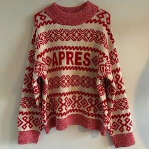 Red and White Patterned Sweater ‘Apres’